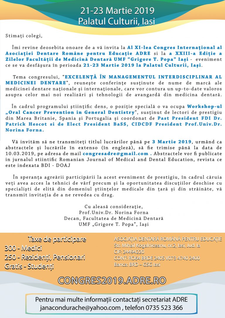 Al XI-lea Congres Internaţional al Asociaţiei Dentare Române pentru Educaţie ADRE — imagine 11