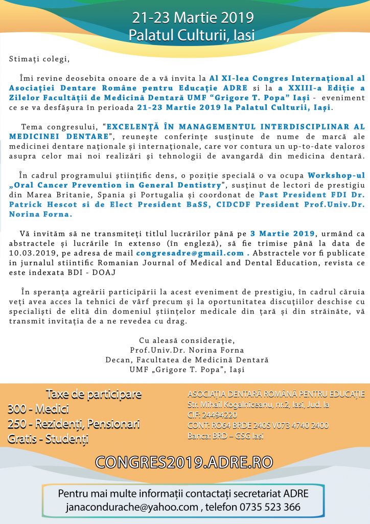 Al XI-lea Congres Internaţional al Asociaţiei Dentare Române pentru Educaţie ADRE — imagine 9