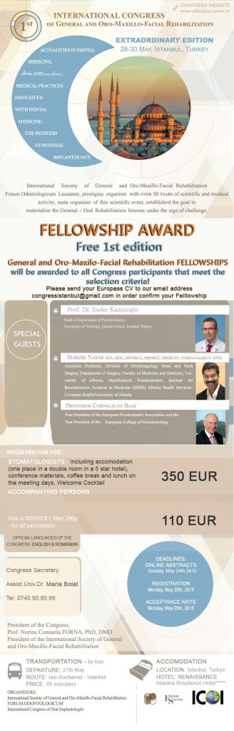 EXTRAORDINARY EDITION  1st International Congress of General and Oro-Maxillo-Facial Rehabilitation  -Forum Odontologicum-